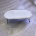 زير دستي تاشو پايه استيل سفید